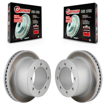 Rear Coated Disc Brake Rotors Pair For 2020-2024 GMC Sierra 3500 HD Chevrolet Silverado KG-102021