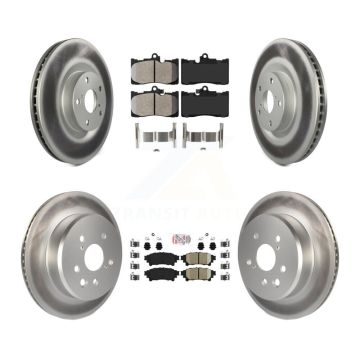 Front Semi-Metallic Rear Ceramic Pad & Coated Brake Rotor Kit (6Pc) For Lexus IS300 IS350 KGA-100004