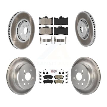 Front Semi-Metallic Rear Ceramic Pad & Coated Brake Rotor Kit (6Pc) For Lexus IS350 IS300 KGA-100008
