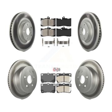 Front Semi-Metallic Rear Ceramic Pad & Coated Brake Rotor Kit (6Pc) For Lexus IS350 GS350 KGA-100009