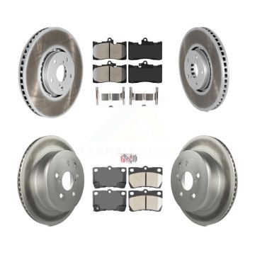 Front Semi-Metallic Rear Ceramic Pad & Coated Brake Rotor Kit (6Pc) For Lexus IS350 GS350 KGA-100010