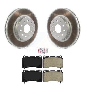 Front Coated Disc Brake Rotor Semi-Metallic Pad Kit For Chevrolet Camaro Cadillac CTS CT6 KGA-100051