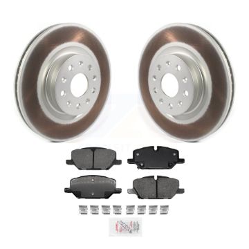 Front Coated Disc Brake Rotors And Ceramic Pad Kit For 2022 Chevrolet Camaro LT with 2.0L KGA-100060