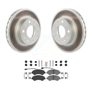 Front Coated Disc Brake Rotors And Semi-Metallic Pad Kit For Ram ProMaster 2500 3500 1500 KGA-100079