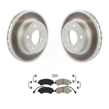 Front Coated Disc Brake Rotors And Semi-Metallic Pad Kit For Ram ProMaster 2500 3500 1500 KGA-100080