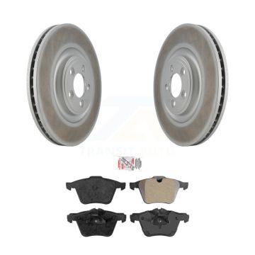 Front Coated Disc Brake Rotors And Semi-Metallic Pads Kit For Jaguar XF XJ XKR XK KGA-100110