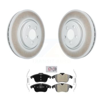 Front Coat Disc Brake Rotor Semi-Metallic Pad Kit For Jaguar XF XK Vanden Plas S-Type XJ8 KGA-100111