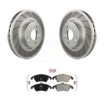 Front Coated Brake Rotor Semi-Metallic Pad Kit For Mercedes-Benz C300 E350 C350 E400 E250 KGA-100115