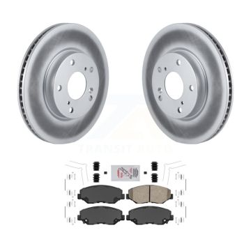 Front Coated Disc Brake Rotors And Ceramic Pads Kit For Honda Civic KGA-100117