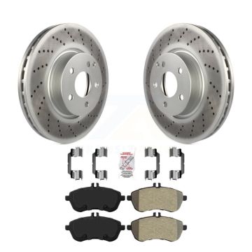 Front Coated Disc Brake Rotors And Semi-Metallic Pads Kit For Mercedes-Benz C300 KGA-100180