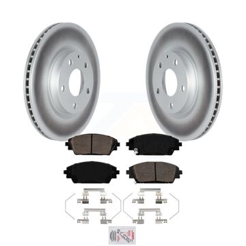 Front Coated Disc Brake Rotors And Ceramic Pads Kit For 2020-2023 Mazda CX-30 KGA-100189