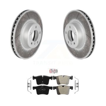Front Coated Disc Brake Rotors And Semi-Metallic Pads Kit For BMW 335i xDrive GT KGA-100215
