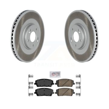Front Coated Disc Brake Rotors And Ceramic Pads Kit For Hyundai Palisade Kia Telluride KGA-100246