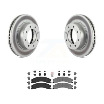 Front Coated Brake Rotors Semi-Metallic Pad Kit For 2012-2021 Nissan NV2500 NV3500 NV1500 KGA-100262