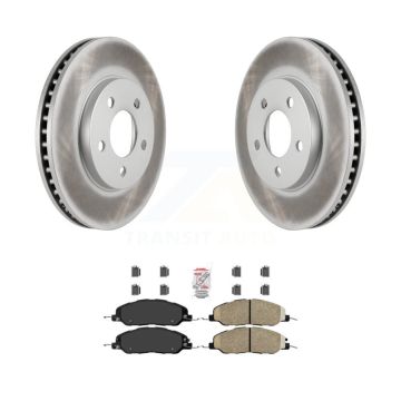 Front Coated Disc Brake Rotors And Ceramic Pads Kit For 2005-2010 Ford Mustang Base KGA-100277