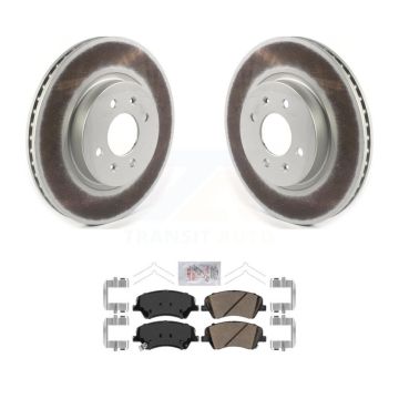 Front Coated Disc Brake Rotors And Ceramic Pads Kit For Kia Rio Hyundai Accent KGA-100304