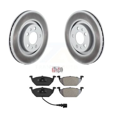 Front Coated Disc Brake Rotor Semi-Metallic Pad Kit For Volkswagen Jetta Golf Beetle City KGA-100388