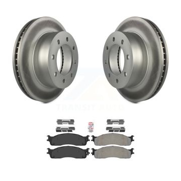 Front Coated Disc Brake Rotors And Semi-Metallic Pads Kit For Dodge Ram 1500 3500 2500 KGA-100401