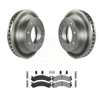 Front Coated Brake Rotor Semi-Metallic Pad Kit For GMC Chevrolet Sierra 2500 HD Silverado KGA-100432