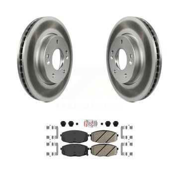 Front Coated Disc Brake Rotors And Ceramic Pads Kit For Kia Forte Koup Forte5 KGA-100470