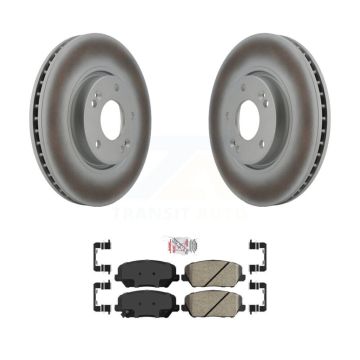 Front Coated Disc Brake Rotors And Ceramic Pads Kit For Kia Forte Forte5 Koup KGA-100475