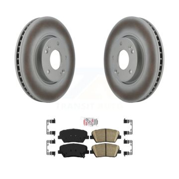 Front Coated Disc Brake Rotors And Ceramic Pads Kit For 2014-2017 Kia Rondo KGA-100476