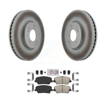 Front Coated Disc Brake Rotors And Ceramic Pads Kit For 2014-2017 Kia Rondo KGA-100477