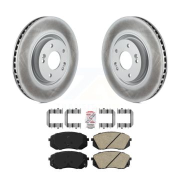 Front Coated Disc Brake Rotors And Ceramic Pads Kit For Hyundai Tucson Sonata Kia Cadenza KGA-100480