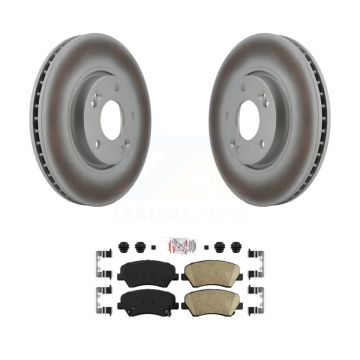 Front Coat Disc Brake Rotor Ceramic Pad Kit For 2014 Kia Forte SX With 15" Factory Wheels KGA-100481