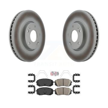 Front Coated Disc Brake Rotors And Ceramic Pads Kit For 2017-2019 Kia Soul EV KGA-100487