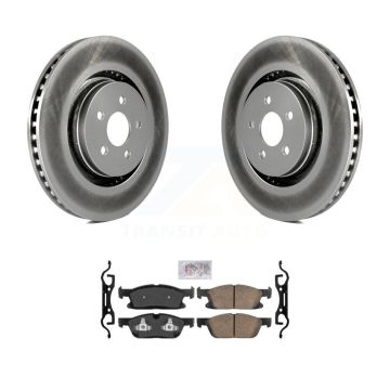 Front Coat Brake Rotor Ceramic Pad Kit For 19-23 Lincoln Nautilus With Vented Rear Rotors KGA-100542