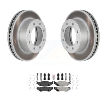 Front Coat Brake Rotors Semi-Metallic Pad Kit For Ford F-450 Super Duty With 8 Lug Wheels KGA-100560