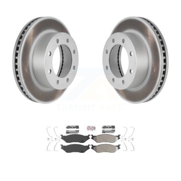 Front Coat Brake Rotors Semi-Metallic Pad Kit For Ford F-450 Super Duty With 8 Lug Wheels KGA-100561