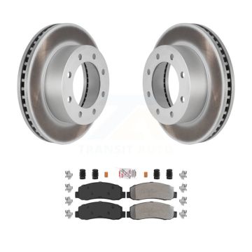 Front Coated Disc Brake Rotors And Semi-Metallic Pads Kit For Ford F-250 Super Duty F-350 KGA-100565