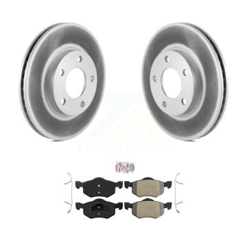 Front Coated Disc Brake Rotor Semi-Metallic Pad Kit For Ford Escape Mazda Tribute Mercury KGA-100577