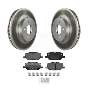 Front Coated Brake Rotor Ceramic Pad Kit For Cadillac CT4 With 321mm Diameter KGA-100586