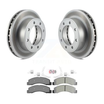 Front Coated Brake Rotors Semi-Metallic Pad Kit For Ford F-350 Super Duty F-250 Excursion KGA-100600