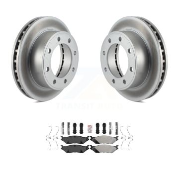 Front Coated Disc Brake Rotors And Semi-Metallic Pads Kit For Ford F-550 Super Duty F-450 KGA-100602