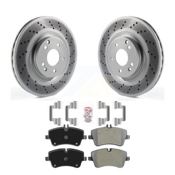 Front Coated Disc Brake Rotors And Semi-Metallic Pads Kit For Mercedes-Benz SLK280 C320 KGA-100638