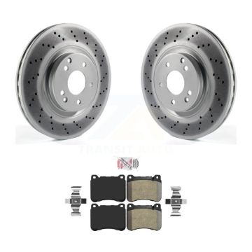 Front Coated Brake Rotors Semi-Metallic Pad Kit For Mercedes-Benz C230 SLK350 CLK350 C320 KGA-100639