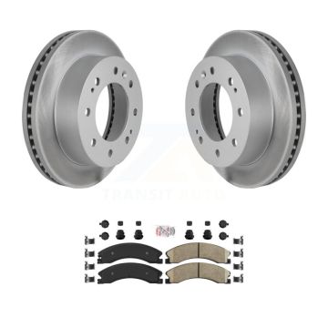 Front Coated Brake Rotors Ceramic Pad Kit For GMC Chevrolet Sierra 2500 HD Silverado 3500 KGA-100684