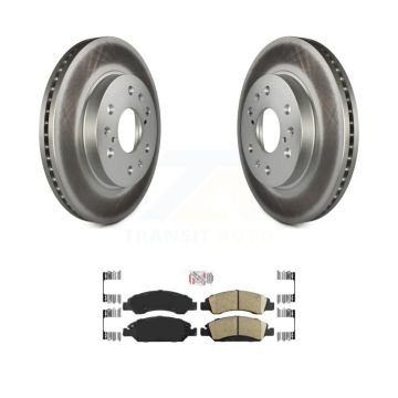 Front Coated Brake Rotor Ceramic Pad Kit For GMC Sierra 1500 Chevrolet Silverado Cadillac KGA-100687