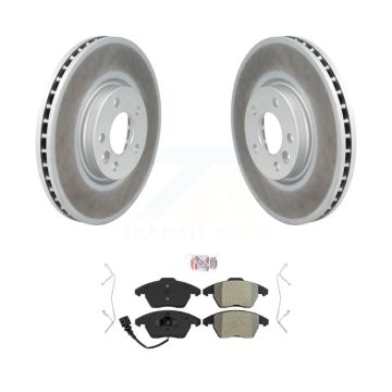 Front Coated Disc Brake Rotors And Semi-Metallic Pads Kit For Volkswagen CC KGA-100695
