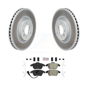 Front Coated Disc Brake Rotors And Semi-Metallic Pads Kit For Volkswagen CC KGA-100696