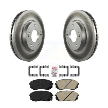 Front Coated Disc Brake Rotors And Ceramic Pads Kit For 2010-2012 Kia Rondo KGA-100735