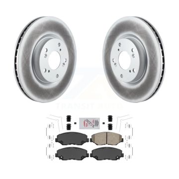 Front Coated Disc Brake Rotors And Ceramic Pads Kit For Honda Civic CR-V Acura ILX KGA-100769