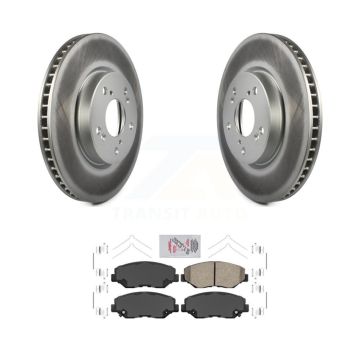 Front Coated Brake Rotor Ceramic Pad Kit For 2015 Honda Civic EX with Manual transmission KGA-100777