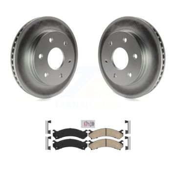 Front Coated Disc Brake Rotors Ceramic Pad Kit For 2006 Chevrolet Express 2500 GMC Savana KGA-100789