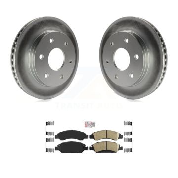 Front Coated Disc Brake Rotor & Ceramic Pad Kit For 2007 GMC Sierra 1500 rear brakes KGA-100795