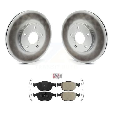 Front Coated Disc Brake Rotors & Semi-Metallic Pad Kit For 2010-2013 Ford Transit Connect KGA-100799